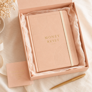 LABON Soft Peach Money Reset Budget Planner Hardcover Vegan Leather Financial Goals Journal Finance Wealth Management Notebook - Product Image 4
