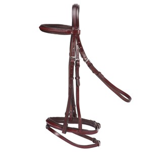 Bridon d'équitation anglais de qualité supérieure, anatomique, rembourré en cuir souple, confortable, pour l'équitation. - Product Image 6
