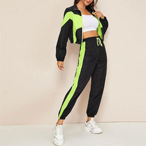 Customized Logo Printed Nylon Windbreaker Waterproof Breathable Memory Fabric Two-Piece Women's Tracksuit Set 2025 - Product Image 5