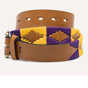 Cinturón de Polo Hecho a Mano con Patrón Dorado y Azul, Cuero Premium, Hebilla Vintage, Accesorio de Moda Unisex, OEM Disponible - Product Image 5