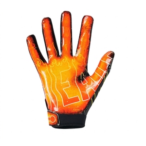 Gants de football américain à doigts entiers, impression par sublimation, polyester, antidérapants, unisexes, toutes saisons, fermeture auto-agrippante - Product Image 4