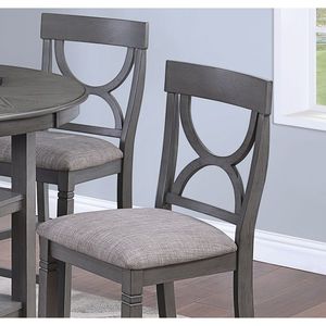 Set da Pranzo dal Design Unico 5 Pezzi: Tavolo Alto con Ripiano Portaoggetti e 4 Sedie Grigie con Seduta e Schienale Imbottiti - Product Image 4