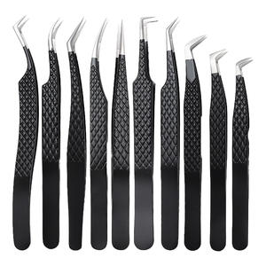 Pince à cils personnalisée avec logo, en acier inoxydable arc-en-ciel, à pointe incurvée de précision, outils d'extension de fibres - Product Image 5