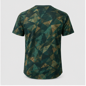 Camiseta de Manga Corta para Hombre con Estampado de Camuflaje Angular Verde Selva, Modelo MTS-CAMO-0006 - Product Image 4