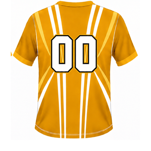 Manufacturer Golden Yellow <b>White</b> Rugby Jersey <b>Short</b> <b>Sleeve</b> V Neck Team Uniform Breathable Custom Training Sportswear <b>Shirt</b> - Product Image 2