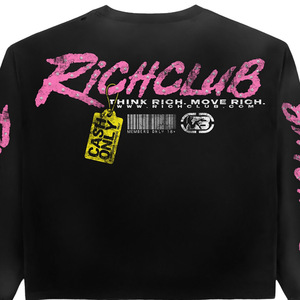 Men's Long <b>Sleeve</b> <b>Crop</b> <b>Top</b> Oversized <b>Black</b> Glitter Print Rhinestone Streetwear O-Neck Jersey Shirt - Product Image 5