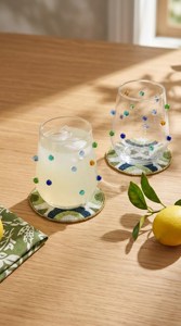Sous-verre décoratif en coton polyester brodé de perles, design bohème, fait main, réutilisable, écologique, diamètre 300 mm - Product Image 5
