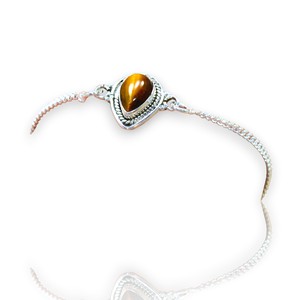 Pulsera de piedras preciosas de ojo de tigre de calidad Premium, joyería de boda de Plata de Ley 925, diseño de regalo hecho a mano para mujer - Product Image 1