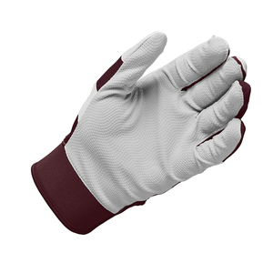 CLASSICAL TRENDS Maroon White Batting <b>Gloves</b> Microfiber Fabric Breathable Pull Hook Loop Closure Woven <b>Knit</b> Unisex Adult - Product Image 3