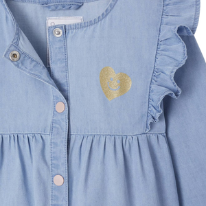 ชุดเดรสยีนส์ทรงเอ คลาสสิกสำหรับเด็กผู้หญิง ใส่สบาย ผ้าฝ้าย 100% สายปรับได้ ซักแบบพิเศษ มีตัวเลือกขนาด 3D - Product Image 4