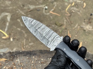 Handmade Damascus Steel Skinning <b>Knife</b> with Black Resin Handle Custom OEM ODM - Product Image 6