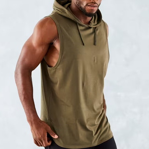 Men Bodybuilding Gym Training <b>Workout</b> Running Sleeveless <b>Hoodies</b> Regular Fit Pullover Sleeveless Hoodie For Men - Product Image 1