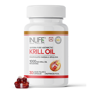 Capsules d'huile de krill 1000 mg, phospholipides antarctiques, astaxanthine, oméga 3 EPA DHA avec choline, 30 capsules liquides - Product Image 1