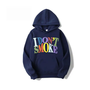Sweat à capuche épais 100 % coton imprimé en relief à manches longues pour homme, style urbain hiver, service OEM frontal, respirant, séchage rapide, avec poche - Product Image 1