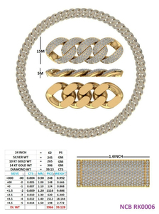 Colliers chaîne gourmette cubaine de luxe style hip-hop, entièrement sertis de diamants de laboratoire taille ronde, en or massif 10K 14K 18K, vente en gros - Product Image 2