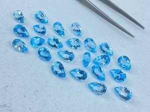 Topacio azul cielo facetado en forma de pera, piedra preciosa suelta, tamaños surtidos de 4x3mm a 15x6mm, lote calibrado para la fabricación de joyería. - Product Image 3