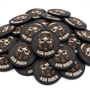 Badge rond 3D en PVC souple personnalisé, motif panneau de signalisation routière, pour sac à dos, veste, uniforme, casquette d'extérieur - Product Image 3
