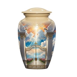 Urnes funéraires de style européen Heaven Gate pour cendres humaines - Urne commémorative personnalisée, écologique et durable - Product Image 3