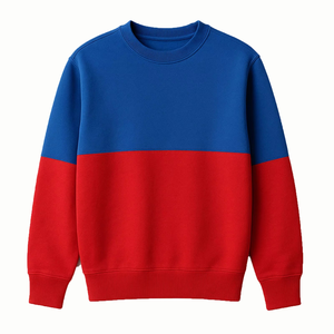 Pull en tricot à col rond pour homme, couleur rouge et bleue, coupe classique, style décontracté, automne - Product Image 5