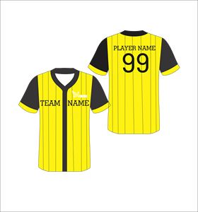 Custom Yellow Baseball Jersey Button <b>Down</b> Team Uniform Personalized Name Number Sublimation Sports Baseball Shirt - Product Image 1