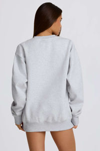 Custom Women's Oversized Crew Neck Fleece <b>Sweatshirt</b>, Casual <b>Long</b> Sleeve Pullover Streetwear Top - Product Image 3