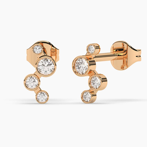 ต่างหูเพชรทรงกลมเจียระไนแบบวินเทจ ชุบทอง 14KT หรูหรา ได้รับการรับรองจาก IGI เหมาะสำหรับเป็นของขวัญสำหรับผู้หญิงในงานปาร์ตี้ - Product Image 3