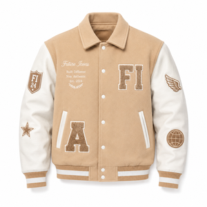 Chaqueta Varsity Oversize con Hombros Caídos, Apliques de Chenille Bordados, Estilo Letterman, Personalizada, Vintage, de Invierno, para Béisbol, Venta al por Mayor - Product Image 3