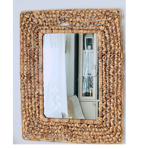 Nouveau produit : Autocollant mural rond en corde de jacinthe d'eau et jonc de mer, style bohème antique, fabriqué au Vietnam, décoration haut de gamme pour salon - Product Image 5