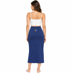 Choisissez le confort de la mode au quotidien avec la jupe midi pour femme, conçue avec une forme flatteuse et un tissu lisse, idéale pour le travail et les week-ends. - Product Image 4
