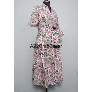 Vestido Midi Boho con Estampado de Leopardo 100% Algodón para Mujer, Ecológico, Lavable, Transpirable, Cuello en V, Largo - Product Image 5