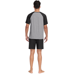 Service OEM Ensemble décontracté deux pièces pour homme, été, design personnalisé, multicolore, t-shirts à col rond à manches courtes, shorts, écologique - Product Image 2