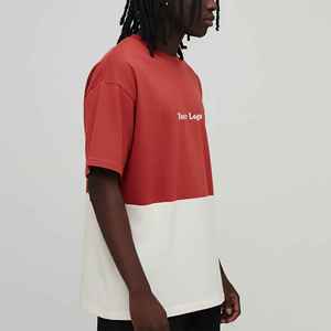 Nouveaux t-shirts homme 100% coton, style hip hop, manches courtes, color block, logo brodé personnalisé, coupe ample, streetwear. - Product Image 5