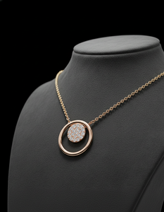 Zyorio Jewels Forever Symbol Diamond Sterling Silver Plated <b>Gold</b> Necklace Crafted for Women Luxury Engagement Bridal Gift - Product Image 2