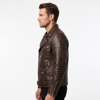 Nouvelle veste bomber décontractée pour homme en cuir de vachette gaufré à bouton unique, coupe classique, service OEM, noire, séchage rapide et respirante, collection automne 2025