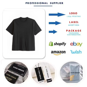 เสื้อยืดคอกลมสีดำล้วน ทรงปกติ แขนสั้น ผ้าฝ้าย 100% น้ำหนัก 280 กรัม ผ้าไม่เป็นขุย สำหรับสกรีนลาย เสื้อยืดเปล่าสำหรับผู้ชาย - Product Image 4