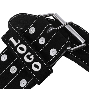 Ceinture de musculation en cuir de vachette noire, réglable avec fermeture auto-agrippante, unisexe, respirante, antidérapante, protection professionnelle pour la taille - Product Image 3