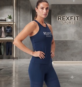 REXFITSPORTS 2026 เสื้อกล้ามผู้หญิงแบบสลิมฟิต ไม่มีแขน สำหรับออกกำลังกาย โยคะ ผลิตโดยผู้ผลิตเสื้อผ้ากีฬาแบบรับผลิตแบรนด์ส่วนตัว พร้อมบริการสกรีนโลโก้ - Product Image 2