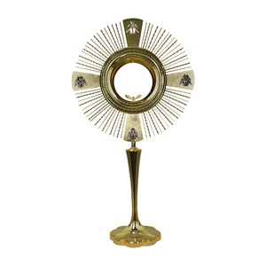 Monstranza de Latón Duradera, Tradicional, para Adoración, Monstranza Católica para Oración, Decoración de Capilla, Altar y Santuario - Product Image 6