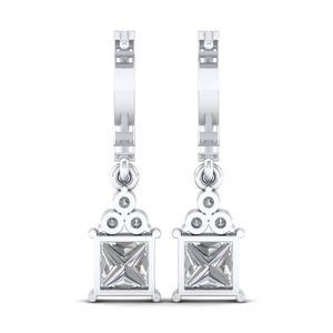 REYES Elegant Design 925 Sterling Silver 14K <b>Gold</b> Rhodium Plated Moissanite <b>Dangle</b> Drop <b>Earrings</b> For Women Anniversary Gifts - Product Image 4