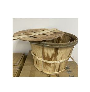 Cesta de cangrejo de madera hecha en Vietnam con mango de hierro para almacenamiento de mariscos, jardín o almacén, negocios, ideal para regalos - Product Image 3