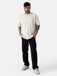T-shirt Oversize Homme 100% Coton Col Rond Décontracté Streetwear Coupe Classique Séchage Rapide Personnalisable Marque Privée - Product Image 5