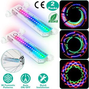 2Pcs 32LEDs Bicycle <b>Light</b> Patterns Cycling <b>Rainbow</b> Wheel Tire Flash Lamps - Product Image 1