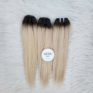 GUGU Cabello Liso Extremo Virgen Vietnamita, Trama Doble a Máquina, Paquete de Cabello con Micro-Enlace, 100% Cabello Humano Suave Sin Enredos para - Product Image 2
