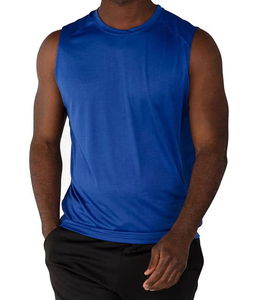 Débardeur de sport respirant en polyester bleu sans manches pour homme Laso Industry, col rond, séchage rapide, imprimé, style musculaire - Product Image 1