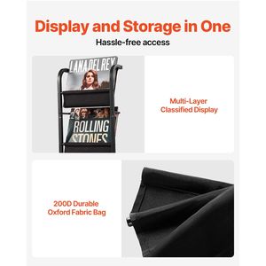 Supporto per Giradischi a 5 Ripiani con Stazione di Ricarica e Porta CD, Espositore per Dischi in Vinile - Product Image 3
