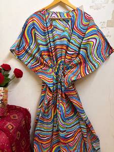 Wholesale Handmade Floral Cotton <b>Kaftan</b> Dress Women <b>Beach</b> Cover up Boho Resort Wear Summer Maxi Dress Daily Plus Size - Product Image 2