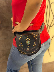 Cinturón de cuero con bolsillo para la cadera, riñonera bohemia de cuero, cinturones de bolsillo para la cadera, cinturones de cuero de alta calidad - Product Image 3