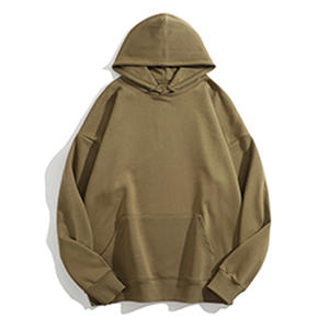 Wholesale 100% Cotton Oversized Solid Color Men's Hoodie Autumn and Spring Heavyweight Hoodie Comfortable Custom logo - Product Image 4