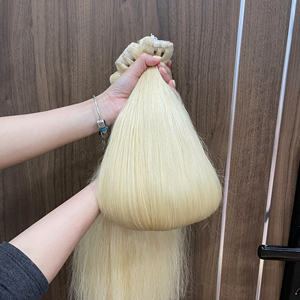Extensiones de cabello tejidas a máquina TOP HAIR VENDOR, color rubio, combo de cabello humano de Vietnam, sin caída ni enredos. - Product Image 3