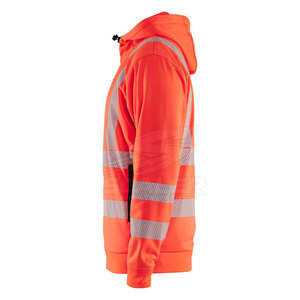 Custom Professional <b>Work</b> Apparel Reflective Hoodies Safety Wear Front Pocket Long Sleeve Casual <b>Waterproof</b> ANSI Class 2 EN ISO - Product Image 3